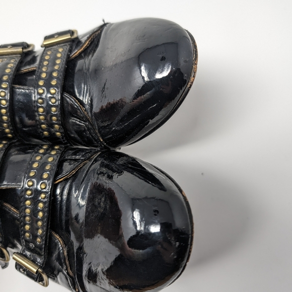 Libby Edelman Glossy Black Patent Buckle Oxfords Size 9 - Picture 8 of 13